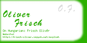 oliver frisch business card
